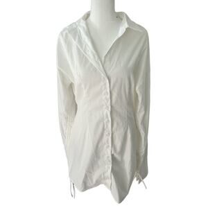SHEIN White Buttondown Shirt Dress - Size Med